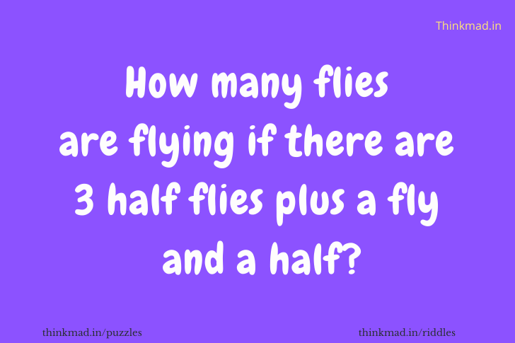 How many flies are flying if there are 3 half flies plus a fly and a half?