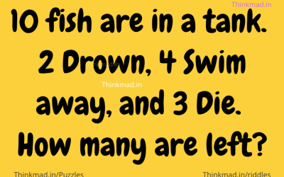 10 fish are in a tank 2 drown, how many are left riddle answer