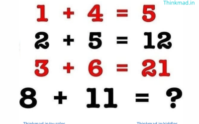If 1+4=5, 2+5=12, and 3+6=21, what is 8+11? Viral math Puzzle answer