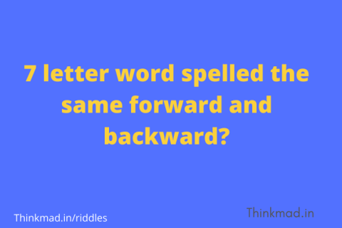 spelled riddle backward forward