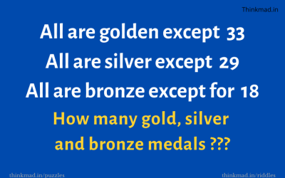 How many gold, silver and bronze medals puzzle?