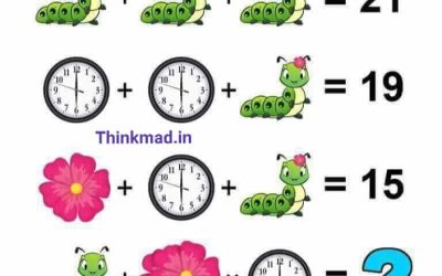 Caterpillar, Clock and Flower Puzzle with answer