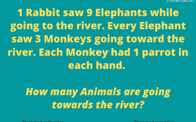 1 rabbit saw 9 elephants while heading off to the river riddle