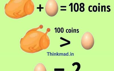 If Chicken and Egg cost is 108 coins then what is the of cost Egg now?