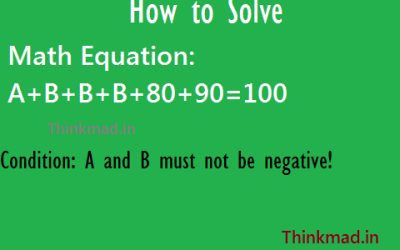 Solve A+B+B+B+80+90=100 with No negative numbers