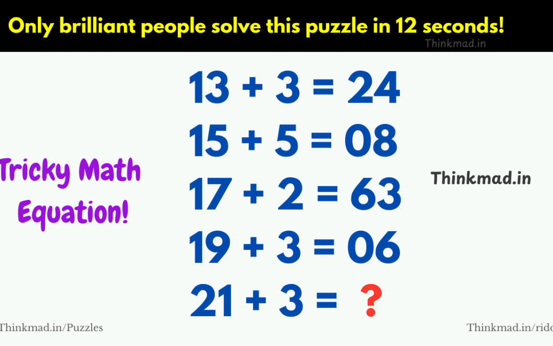 Tricky Math Equation 21+3 = ? | Only brilliant people solve this math puzzle