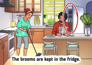 What's wrong in the kitchen picture?